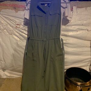 Merona Olive Green Sleeveless Shirt Dress – Size Small
